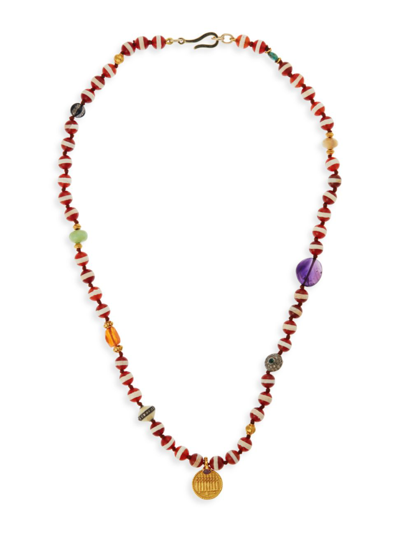 Shop Ileana Makri Women's Globetrotter 9k & 18k Yellow Gold, Diamond & Multi-gemstone Beaded Necklace In Brown