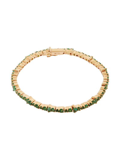 Shop Ileana Makri Women's Rivulet Spread 18k Yellow Gold & Emerald Bracelet
