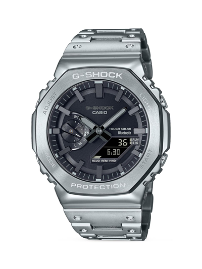Shop G-shock Men's Gm-b2100gd-5a Stainless Steel Digital Watch In Silver