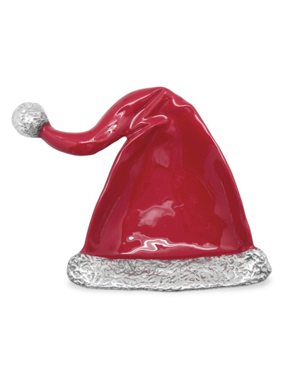 Shop Mariposa Traditions Enameled Santa Hat Candy Dish In Red