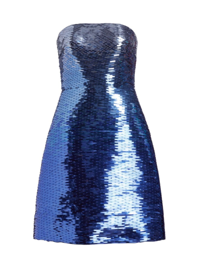 Shop Pamella Roland Women's Strapless Sequin-ombré Dress In Iris Multi