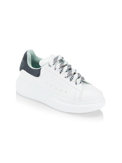Shop Alexander Mcqueen Little Girl's & Girl's Check Weave Laces Oversize Sneakers In White