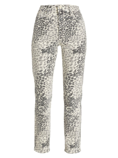 Shop Mother Women's The Dazzler Printed Skinny Jeans In Shadow Leopard