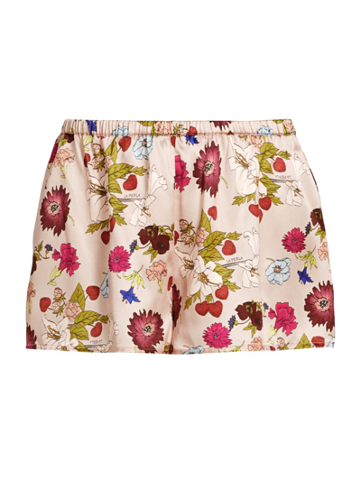 Shop La Perla Women's Floral Silk Pajama Shorts In Amore Floreale
