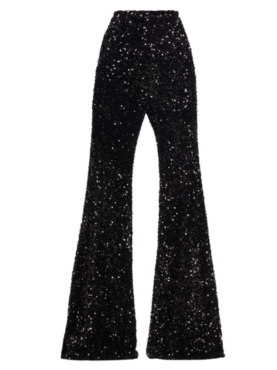 Shop Michael Costello Collection Women's Sterling Flared Pants In Black