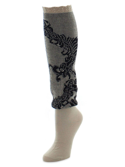 Shop Natori Women's Feather Lace Knee Socks In Oatmeal