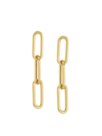 Shop Zoë Chicco Women's Heavy Metal 14k Yellow Gold Paper-clip-chain Earrings