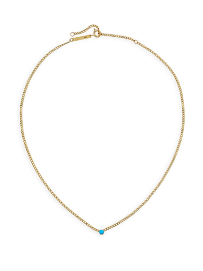 Shop Zoë Chicco Women's 14k Yellow Gold & Turquoise Curb-chain Necklace