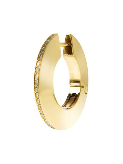 Shop Charms Company Women's Spin Me Round 14k Yellow Gold & 0.15 Tcw Diamond Single Hoop Earring