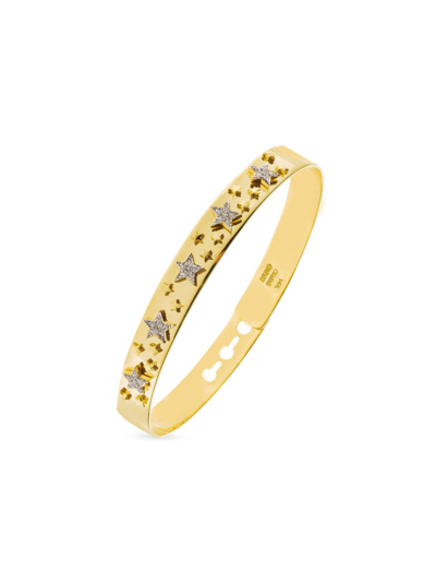 Shop Charms Company Women's Wish Upon A Star 14k Yellow Gold & 0.24 Tcw Diamond Star Bangle