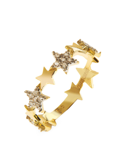 Shop Charms Company Women's Wish Upon A Star 14k Yellow Gold & 0.28 Tcw Diamond Milky Way Ring