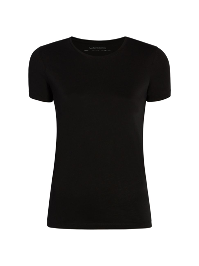 Shop Another Tomorrow Women's Cotton Crewneck T-shirt In Black