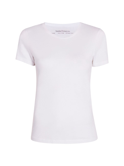 Shop Another Tomorrow Women's Cotton Crewneck T-shirt In White