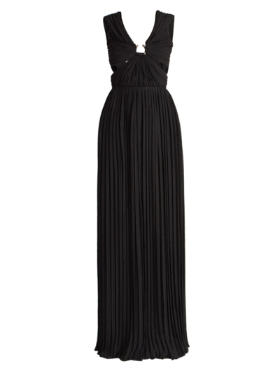 Shop Chloé Women's Hammered Silk Gauze Maxi Dress In Black