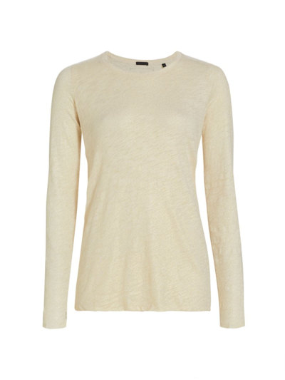 Shop Atm Anthony Thomas Melillo Women's Slub-knit Long-sleeve T-shirt In Tan Gold Foil