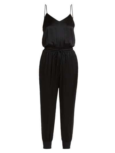 Shop Atm Anthony Thomas Melillo Women's Silk Charmeuse Sleeveless Jumpsuit In Black