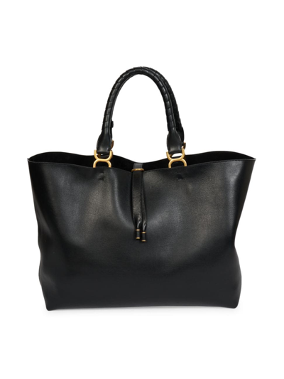 Shop Chloé Women's Marcie Leather Tote In Black