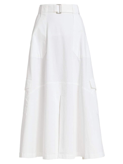 Shop Fabiana Filippi Women's Belted Cargo Midi-skirt In White