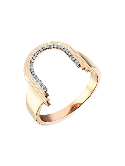 Shop Her Story Women's Arches 14k Yellow Gold & 0.15 Tcw Diamond Concave Ring