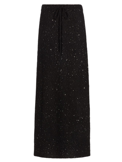 Shop Atm Anthony Thomas Melillo Women's Sequinned Knit Maxi Skirt In Black