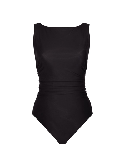 Shop Miraclesuit Swim Women's Rock Solid Regatta One-piece Swimsuit In Black
