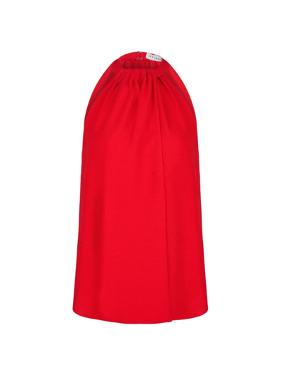 Shop Halston Women's Dayana Stretch Crepe Halter Top In  Red
