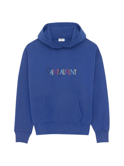 Shop Saint Laurent Women's Hoodie In Blue