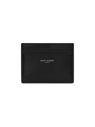 Shop Saint Laurent Men's Credit Card Case In Smooth Leather In Black