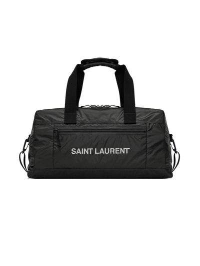 Shop Saint Laurent Men's Sport Duffel Bag In Black Argento