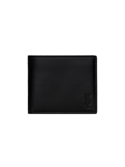 Shop Saint Laurent Men's Leather Billfold Wallet In Nero
