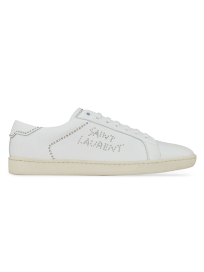 Shop Saint Laurent Men's Sl/08 Low-top Sneakers In Smooth Leather In White