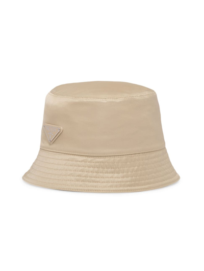 Shop Prada Women's Re-nylon Bucket Hat In Desert Beige