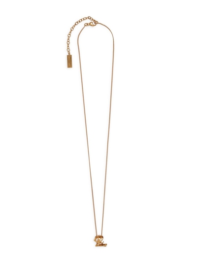 Shop Saint Laurent Women's Monogram Twist Pendant Necklace In Metal In Gold