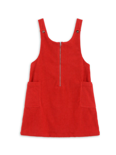 Mini Molly Kids' Girl's Corduroy Dress In Red