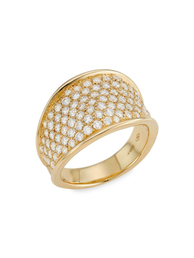 Shop Marco Bicego Women's Lunaria Alta 18k Yellow Gold & 1.66 Tcw Diamond Band Ring