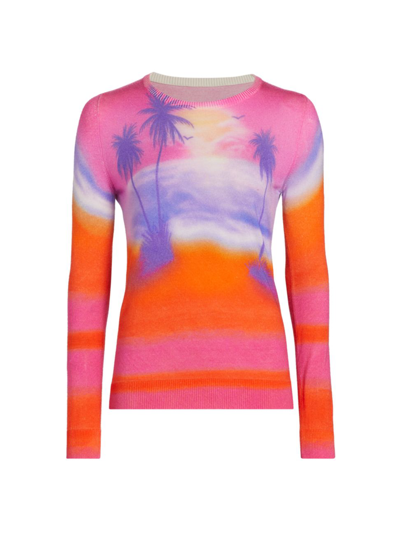 Shop Brandon Maxwell Women's Ombré Sunset Sweater In Sunset Orange Pop Pink Lemonade