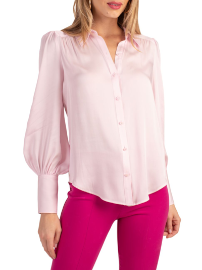 Shop Trina Turk Women's Sagittarius Silk-blend Blouse In Polar Pink