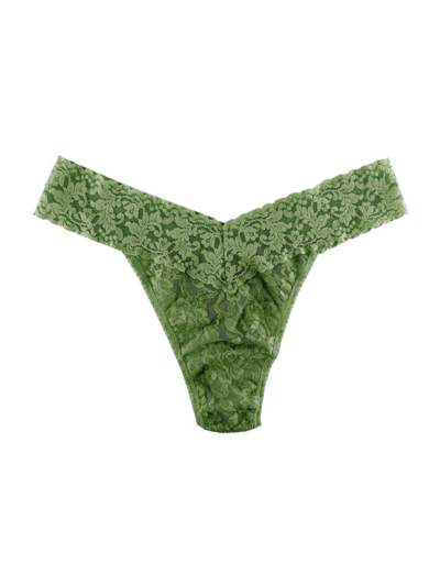 Shop Hanky Panky Women's Signature Lace Original Rise Thong In Bitter Olive