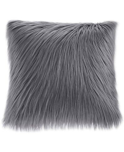 Shop Madison Park Edina Faux-fur Decorative Pillow, 20" X 20" In Gray