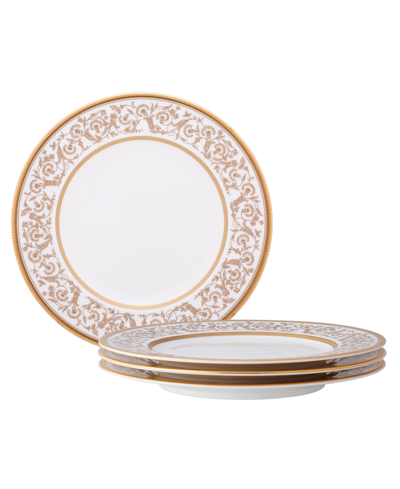 NORITAKE SUMMIT GOLD SET OF 4 SALAD PLATES, SERVICE FOR 4 