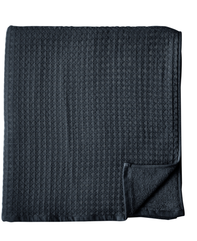 Shop Uchino Waffle Twist 100% Cotton Bath Towel In Ebony