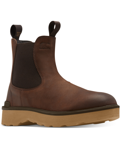 Shop Sorel Men's Hi-line Waterproof Chelsea Boot Men's Shoes In Fallen/velvet Tan
