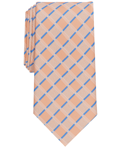 Shop Perry Ellis Men's Geometric-print Tie In Orange