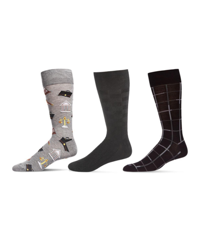 Shop Memoi Men's Men At Work Assortment Socks, Pack Of 3 In Gray