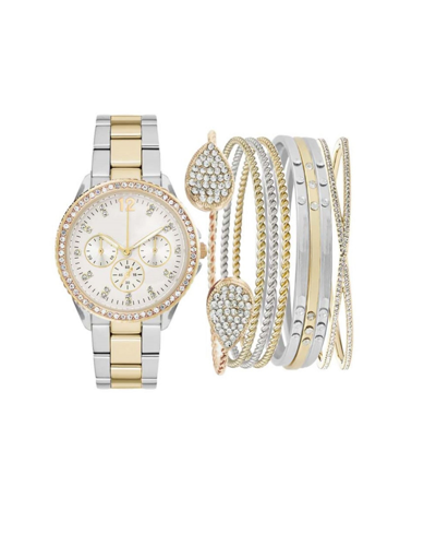 Shop Adrienne Vittadini Women's Two-tone Metal Alloy Bracelet Watch 38mm Gift Set, 2 Piece