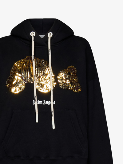 Shop Palm Angels Sequins Pa Bear Sweatshirt In Black