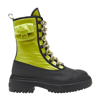 Fendi Nylon Biker Boots In Vert | ModeSens