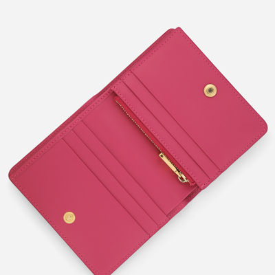 Dolce & Gabbana Calfskin Wallet With Dg Logo In Lilac