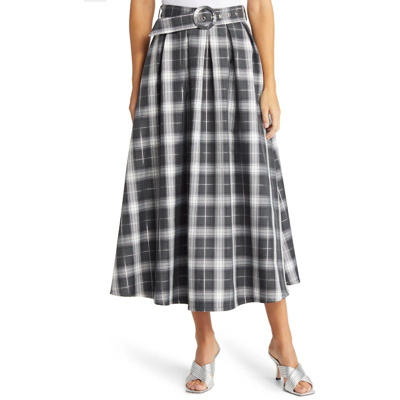 Shop Nikki Lund Olivia Plaid Skirt In Grey