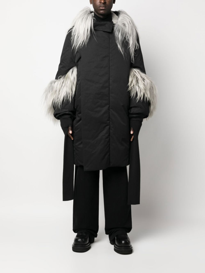 Shop Rick Owens Jumbo Gauntlet Parka Coat In Black